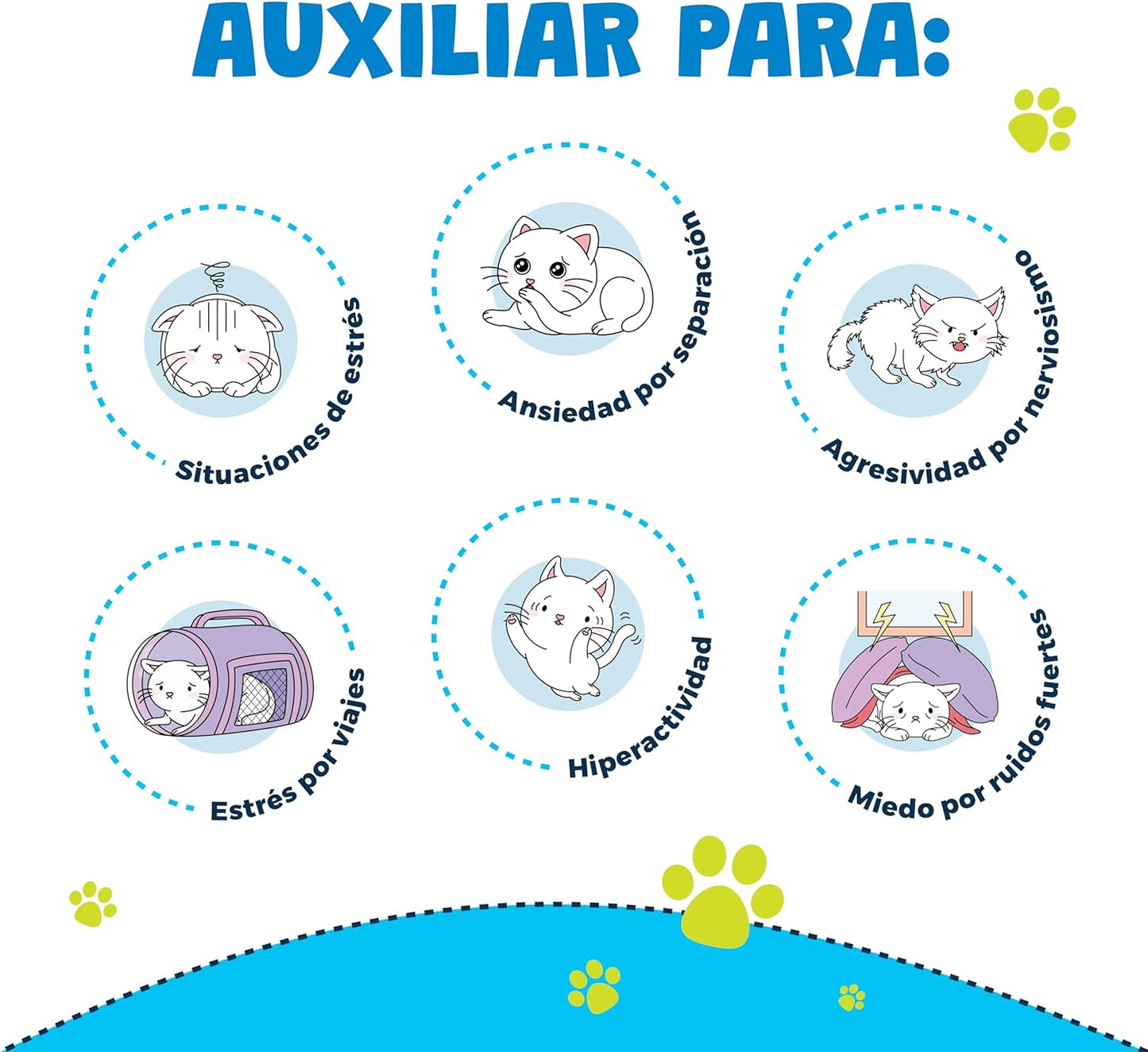 Waggys Premios Calming para Gatos - Apoyo para Relajación, Ansiedad por Separación, Viajes, Fobias y Estrés - Adicionados con L-Teanina, Pasiflora - 50 Premios Suaves.