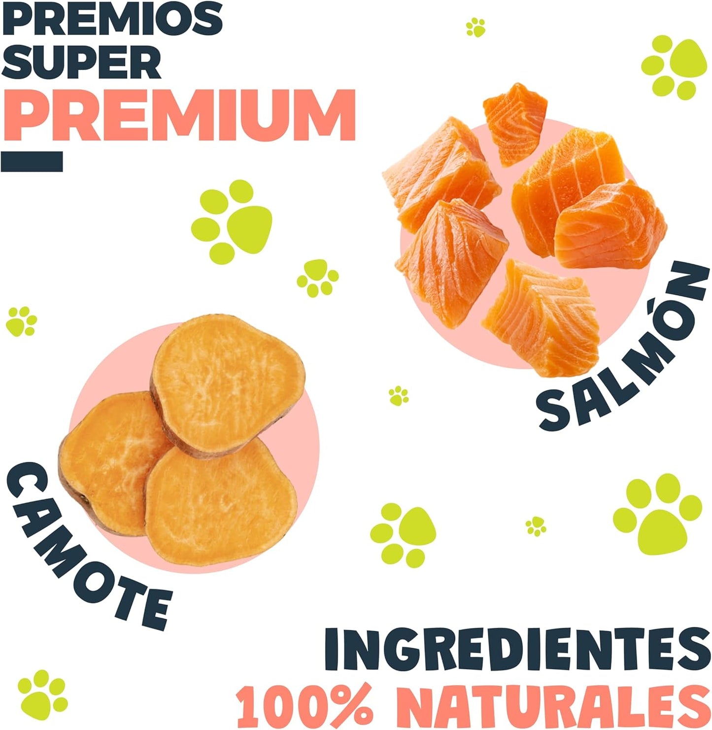 Waggys Salmon Bites para Perros Y Gatos - 100 Premios para Entrenamiento, 100% Naturales