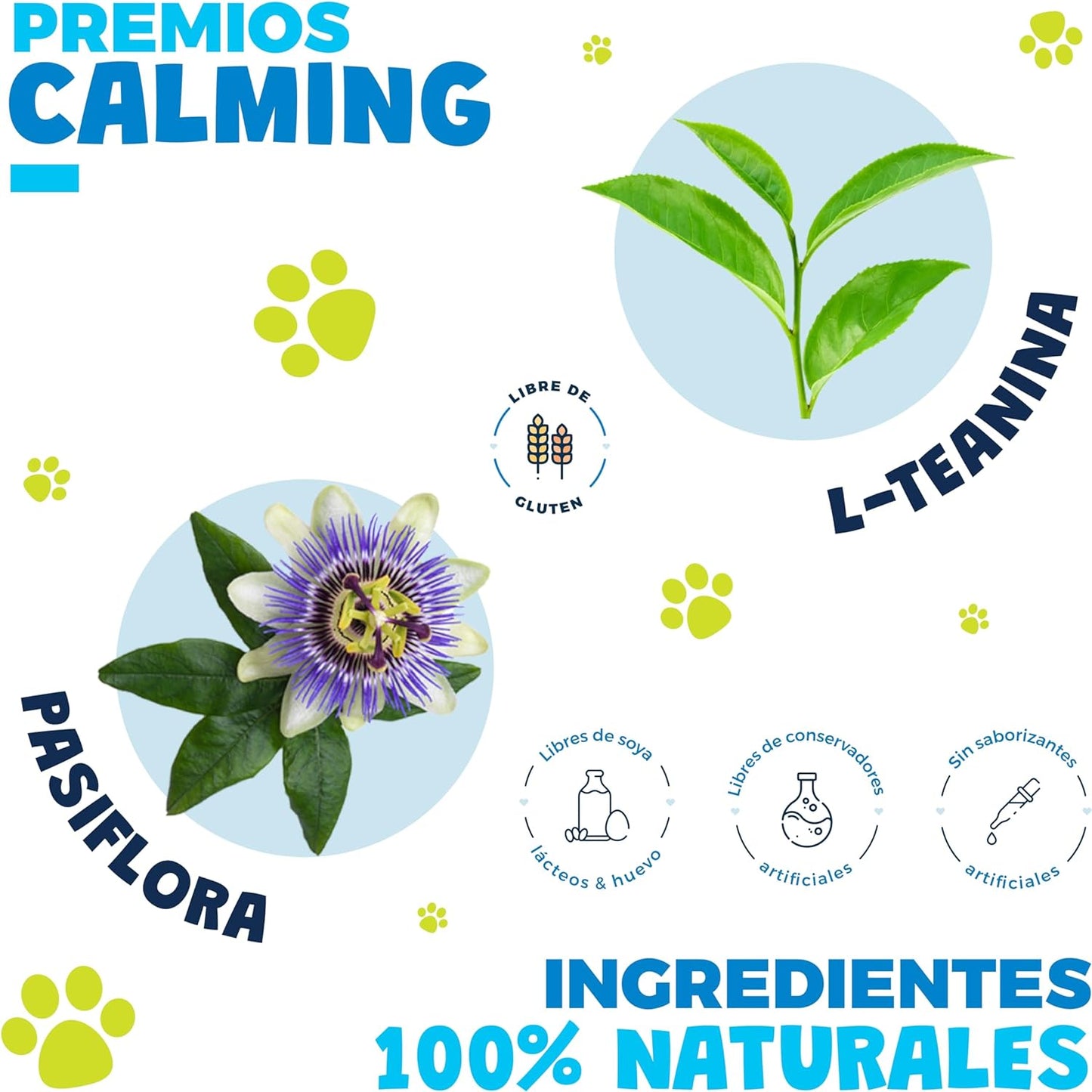 Waggys Premios Calming para Gatos - Apoyo para Relajación, Ansiedad por Separación, Viajes, Fobias y Estrés - Adicionados con L-Teanina, Pasiflora - 50 Premios Suaves.