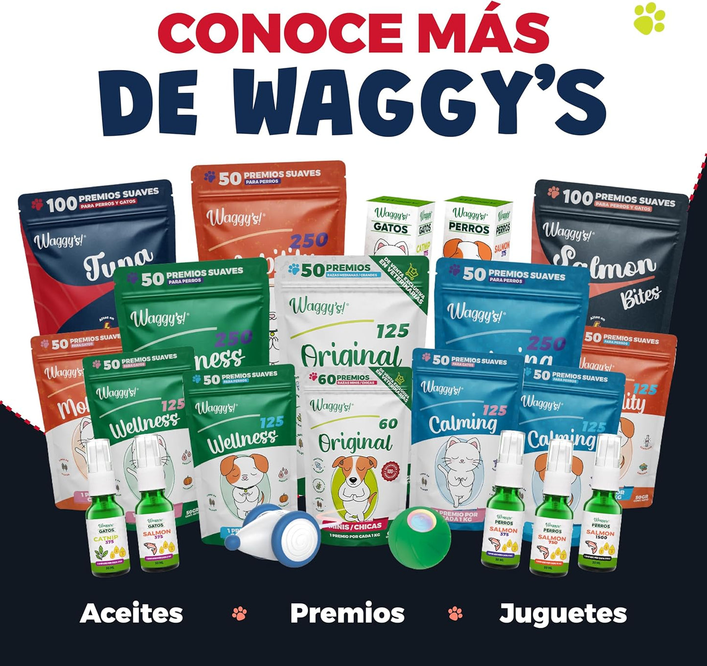 Waggys Salmon Bites para Perros Y Gatos - 100 Premios para Entrenamiento, 100% Naturales