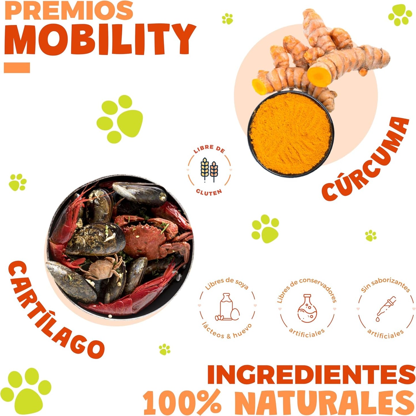 Waggys 50 Premios Mobility para Perros Chicos - Apoyo para Movilidad, Articulaciones, Cadera, Dolores e Inflamación