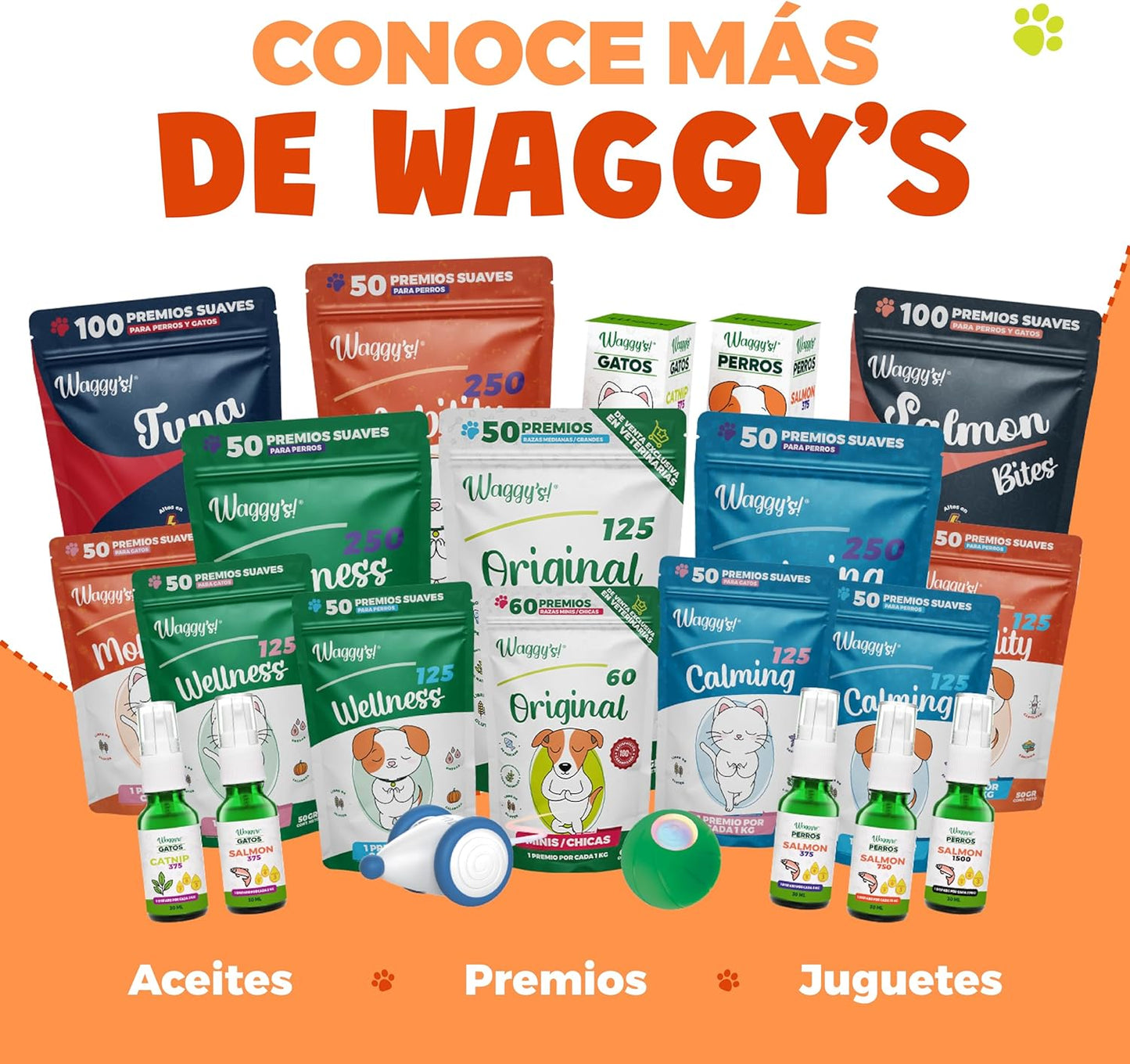 Waggys 50 Premios Mobility para Perros Chicos - Apoyo para Movilidad, Articulaciones, Cadera, Dolores e Inflamación