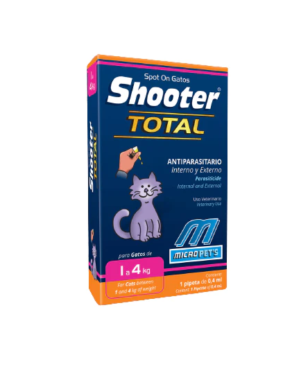 PROMOCIÓN SHOOTER TOTAL CAT 0.4ML, DESPARACINTANTE PARA GATO, 10 UNIDADES