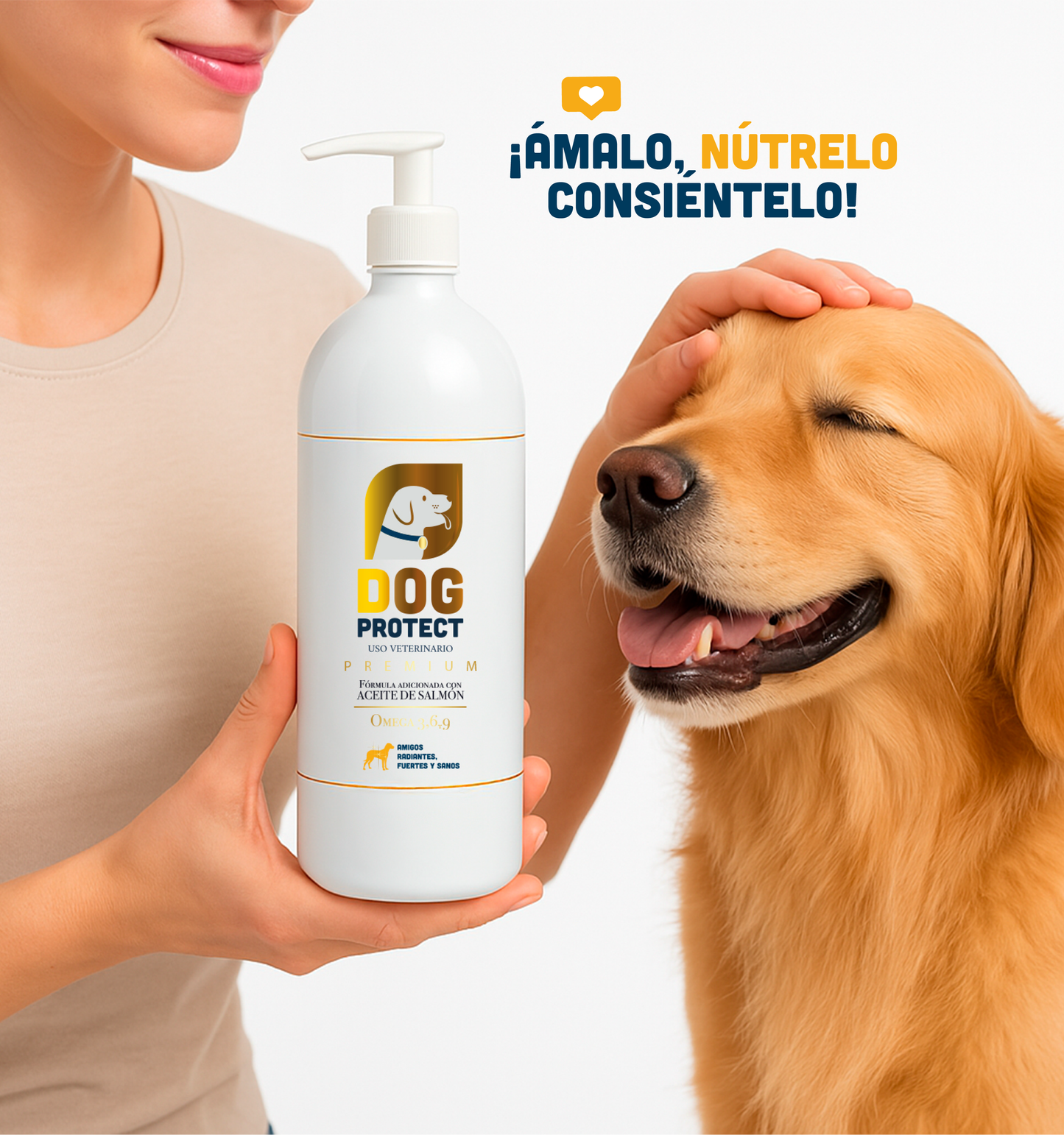 Aceite Salmón Premium - Vitaminas para Perro, Dog protect, Omega 3, 6 y 9