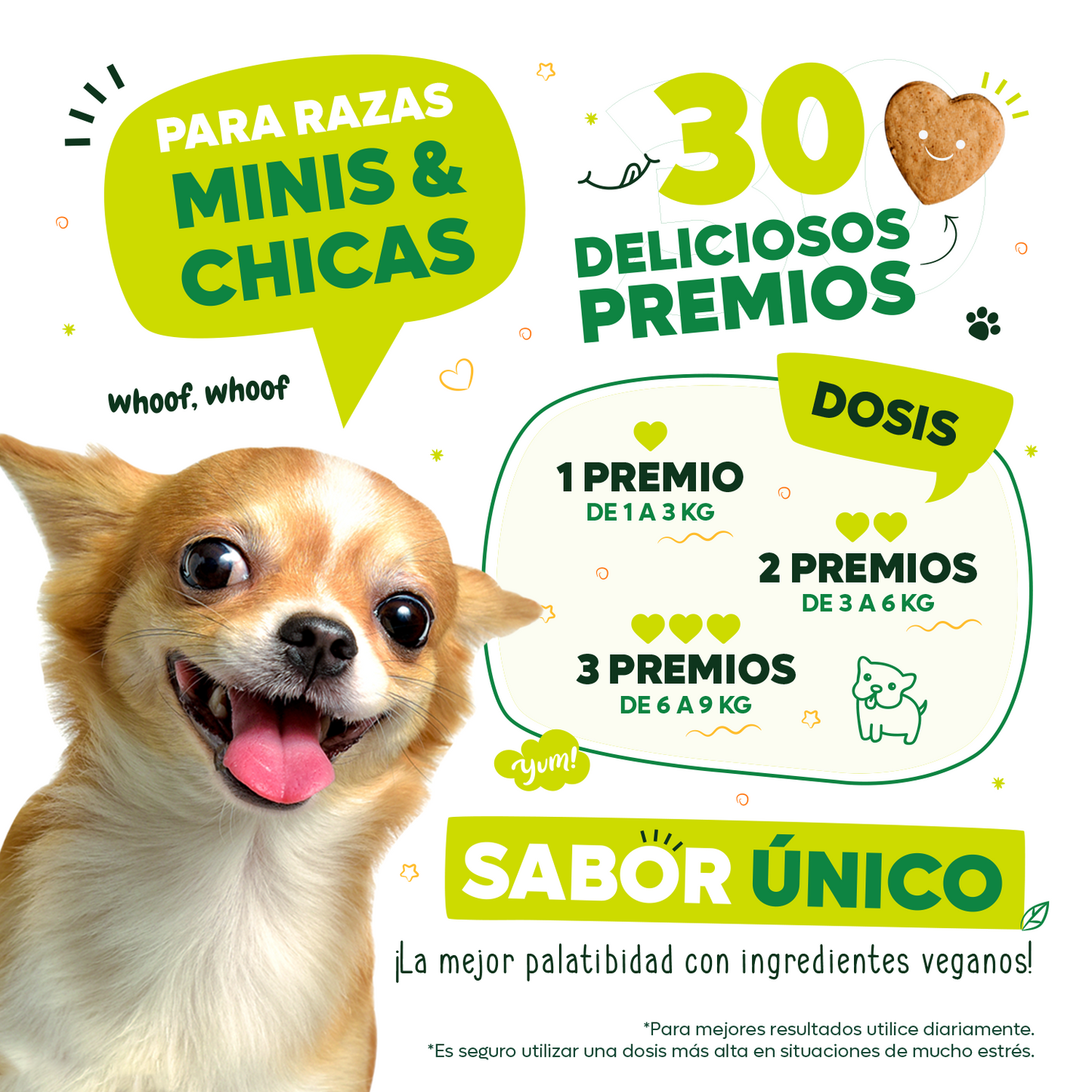 Premios tranquilizantes para perro, Waggy´s, Razas pequeñas