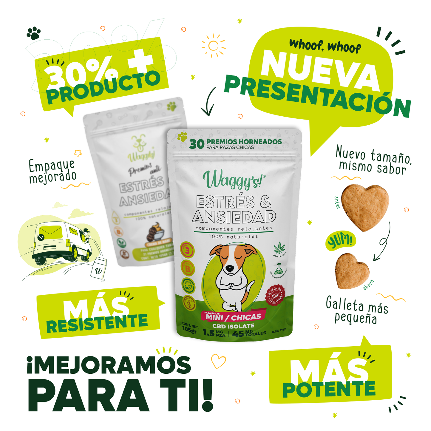 Premios tranquilizantes para perro, Waggy´s, Razas pequeñas