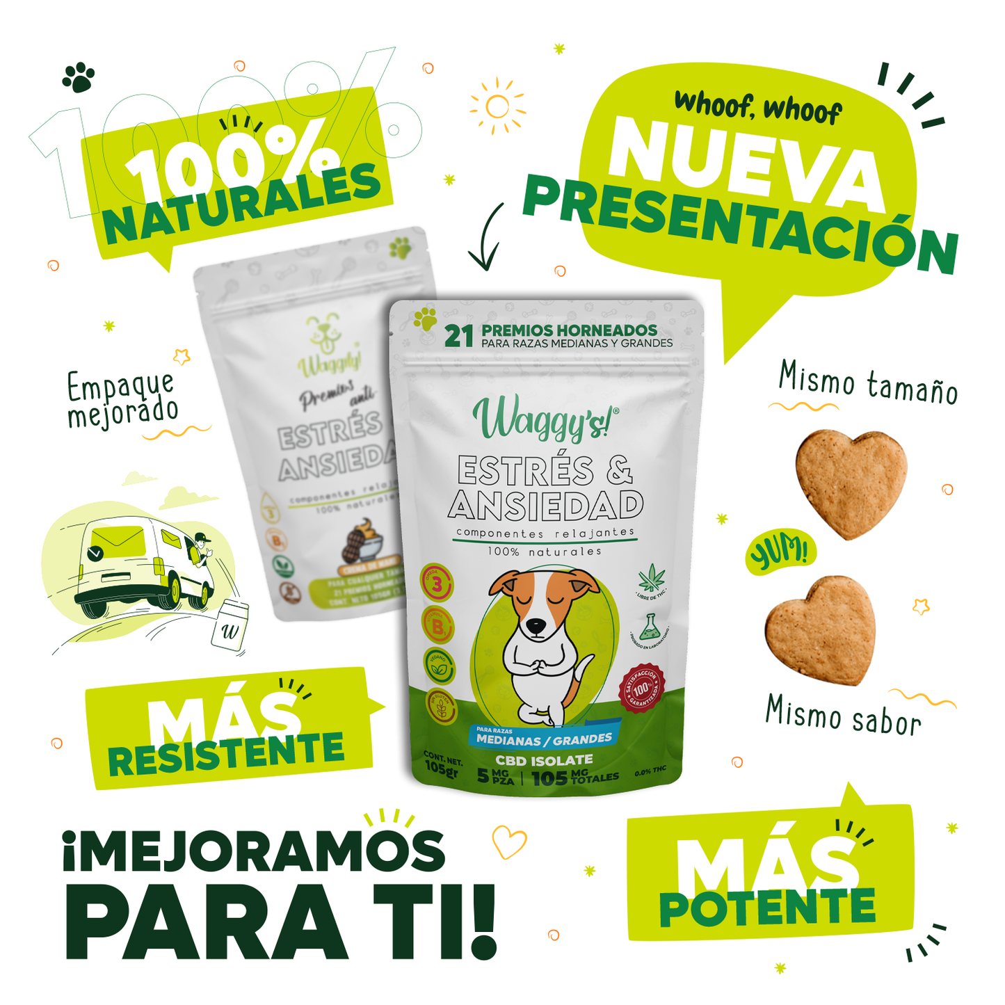 Premios tranquilizantes para perro, Waggy´s, Raza grande